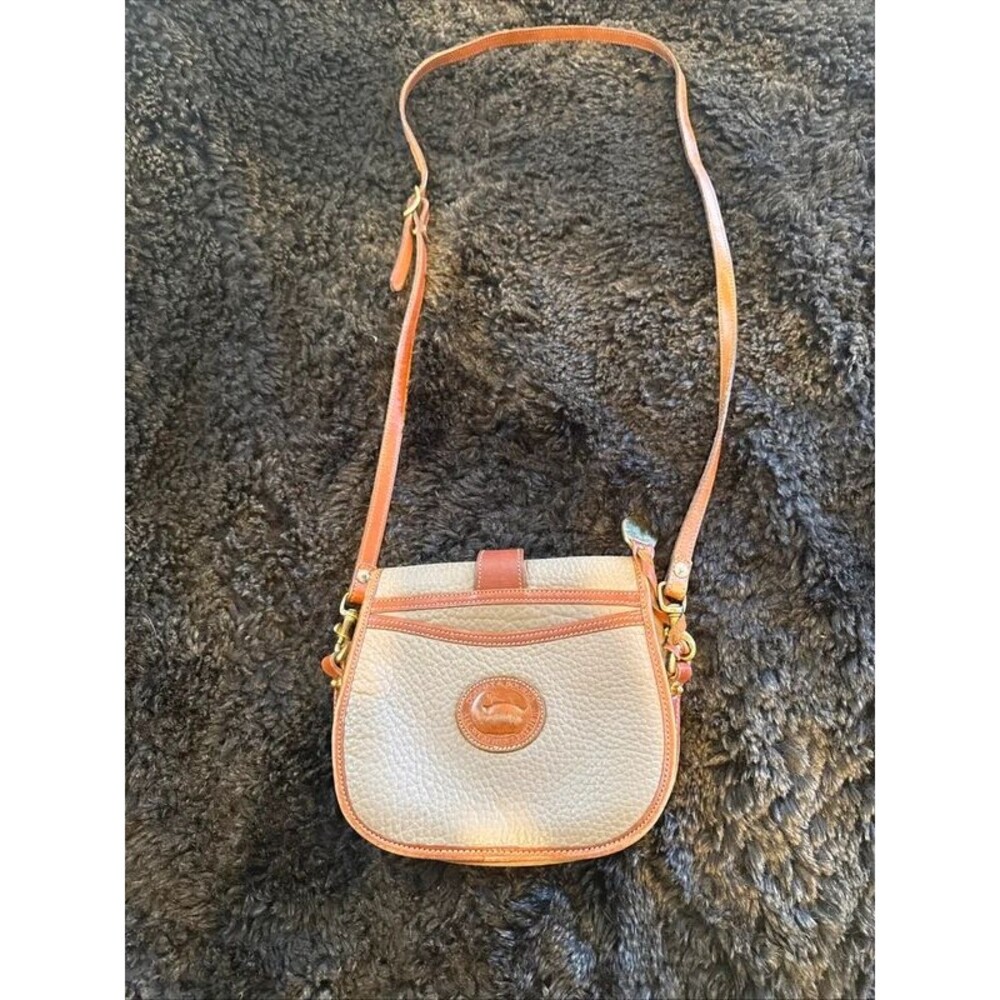 Vintage Dooney & Bourke Taupe all Leather crossbody bag